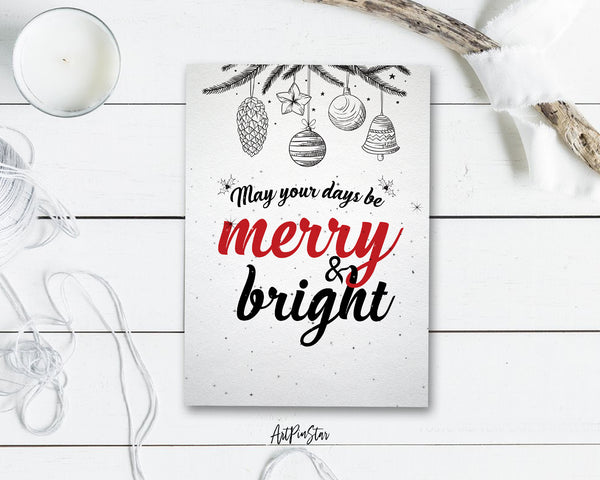 May your days be merry and bright Personalized Holiday Greeting Card Gifts