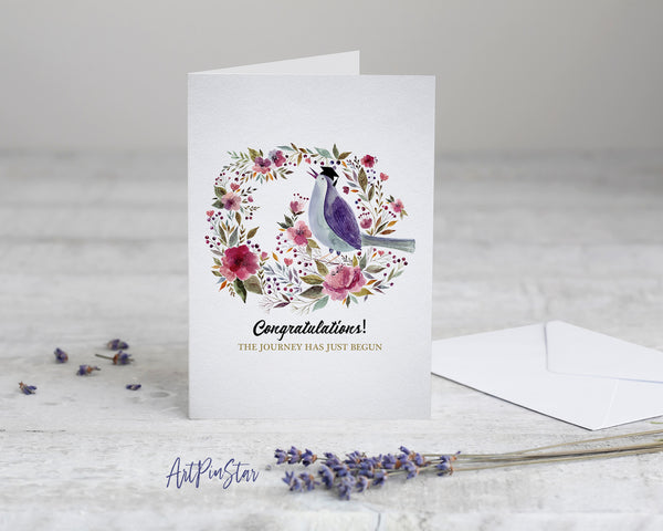 Congratulations The journey has just begun Personalized Graduation Achievement Gift Cards