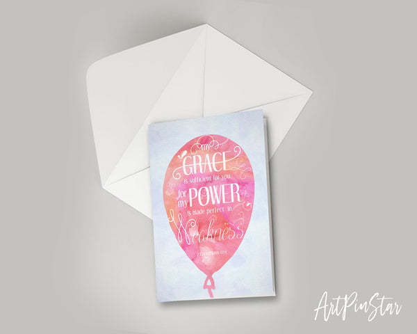My Grace is sufficient for you 2 Corinthians 12:9 Bible Verse Customized Greeting Card