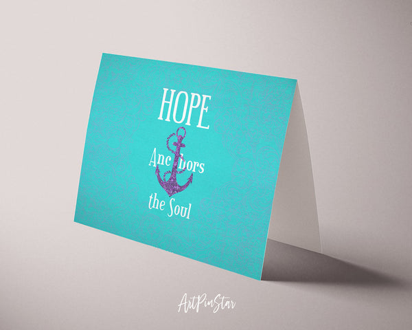 Hope anchors the soul Hebrews 6:19 Bible Verse Customized Greeting Card
