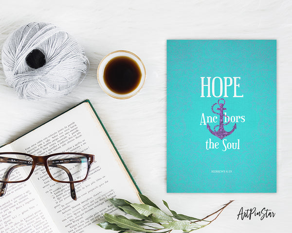 Hope anchors the soul Hebrews 6:19 Bible Verse Customized Greeting Card
