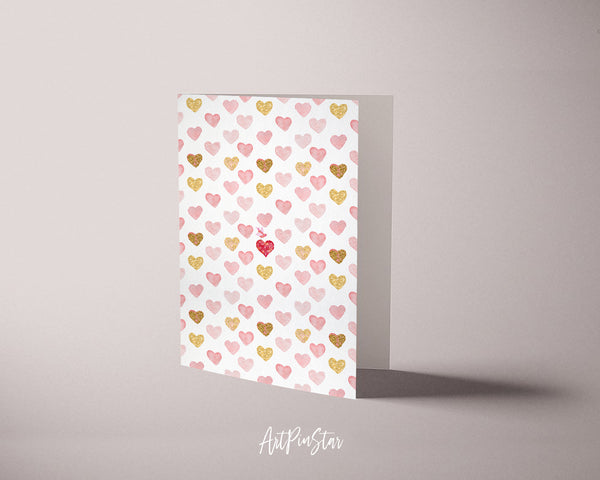 Red Heart Happy Valentine's Day Customized Greeting Card