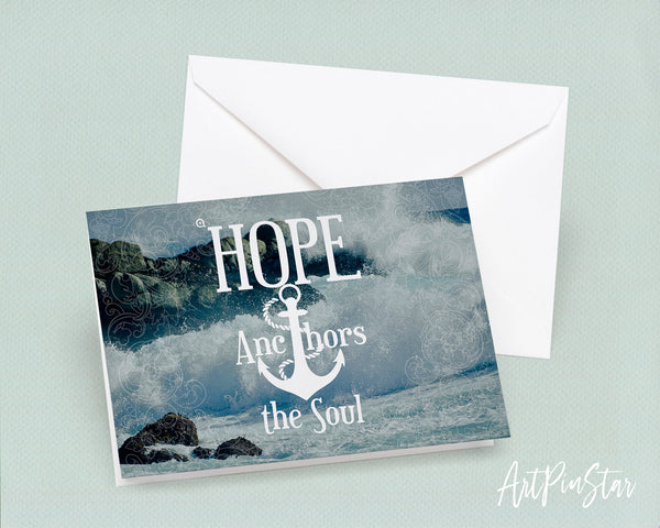 Hope anchors the soul Hebrews 6:19 Bible Verse Customized Greeting Card