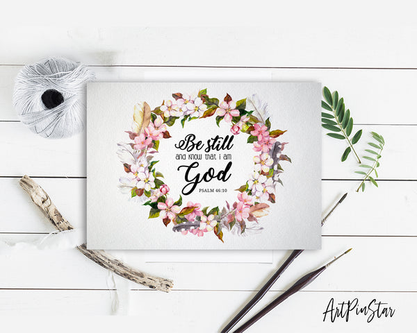 Be still and know that I am God Psalm 46:10 Bible Verse Customized Greeting Card