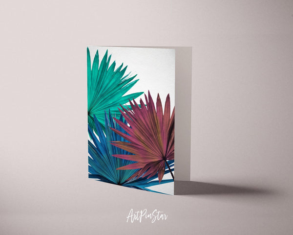 Green Palm Leaf Botanical Garden Customized Greeting Card