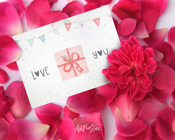 Valentine Romantic Gift, Hearts, Love Customized Greeting Card