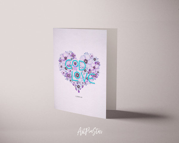 God is love 1 John 4:8 Bible Verse Customized Greeting Card
