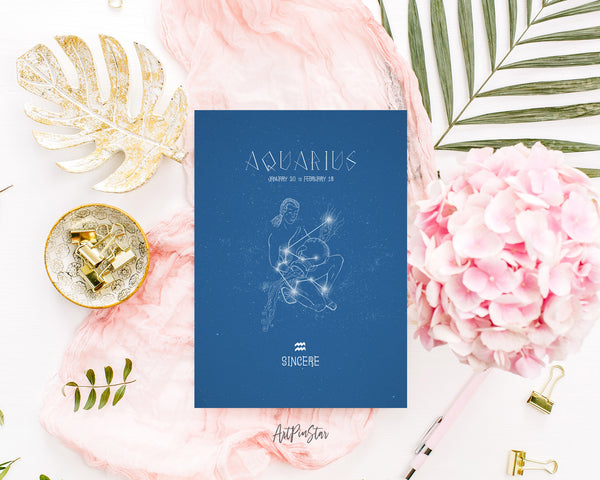 Astrology Aquarius Prediction Yearly Horoscope Art Customized Gift Cards