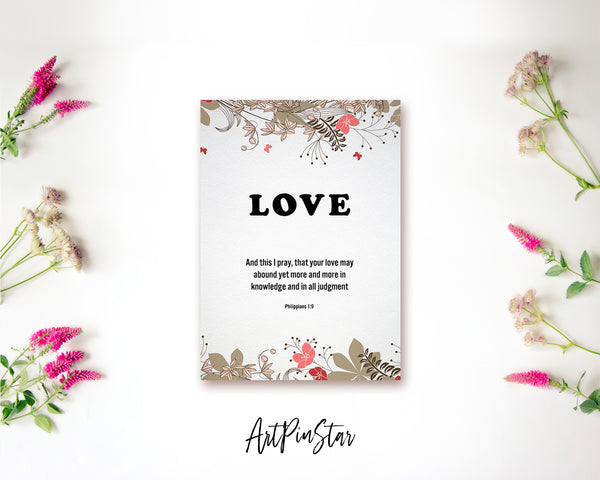 Love and this I pray that your love may abound Philippians 1:9 Bible Verse Customized Greeting Card