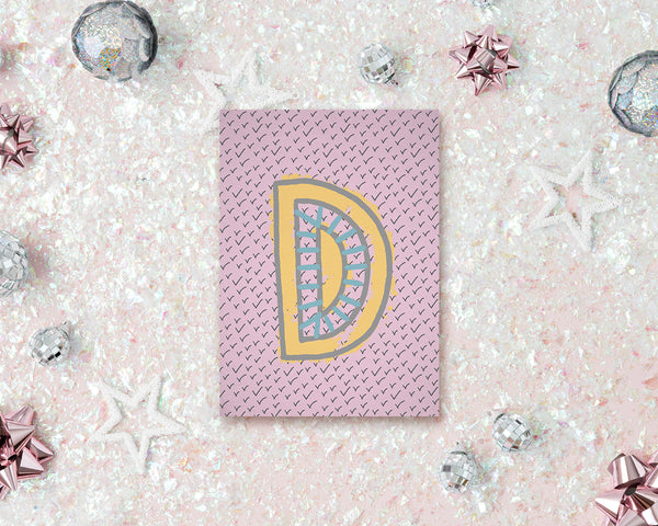 Alphabet Forest Letter D Animal Monogram Note Cards