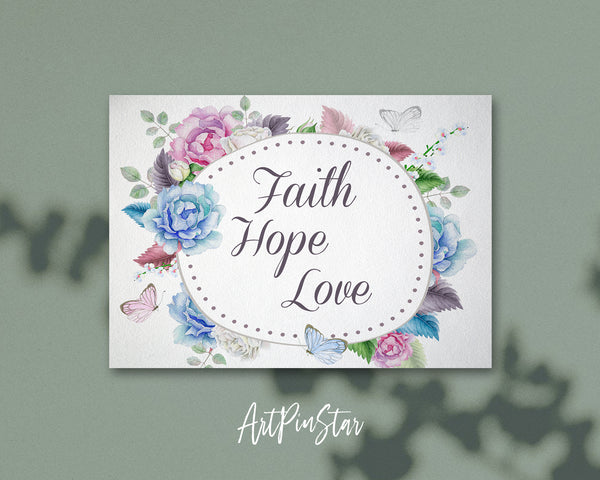 Faith Hope Love Bible Verse Customized Greeting Card