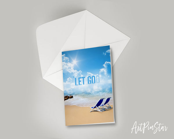 Let go and let Bible Verse Customized Greeting Card