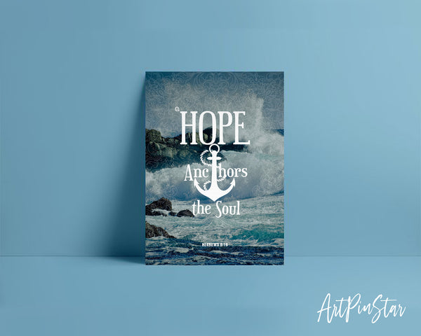 Hope anchors the soul Hebrews 6:19 Bible Verse Customized Greeting Card