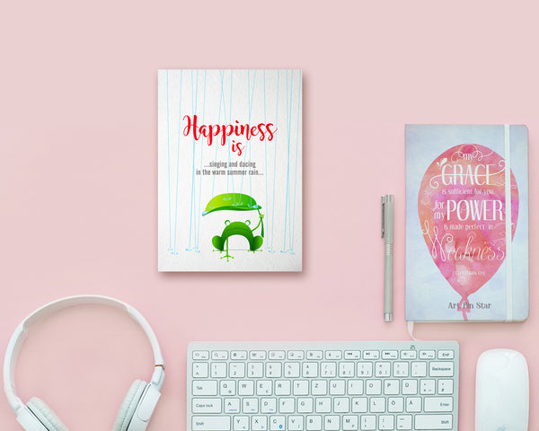 Happiness is singing and dancing in the warm summer rain Frog Animal Greeting Cards