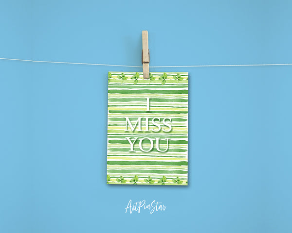 I miss you Happiness Quote Customized Greeting Cards