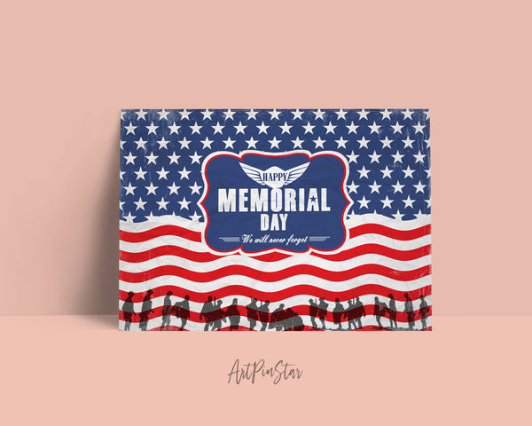 We will never forget Memorial Honoring Remembering Day Customizable Gift Cards