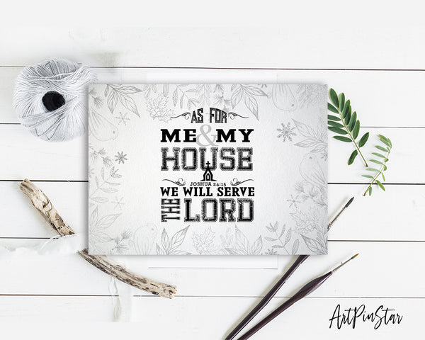 As for me & my house, we will serve the Lord Joshua 24:15 Bible Verse Customized Greeting Card