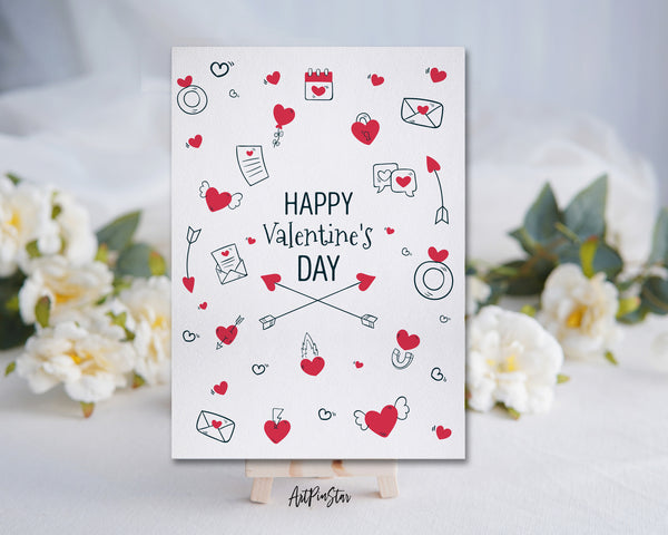 Valentine's Day with Realistic Hearts Customized Greeting Card