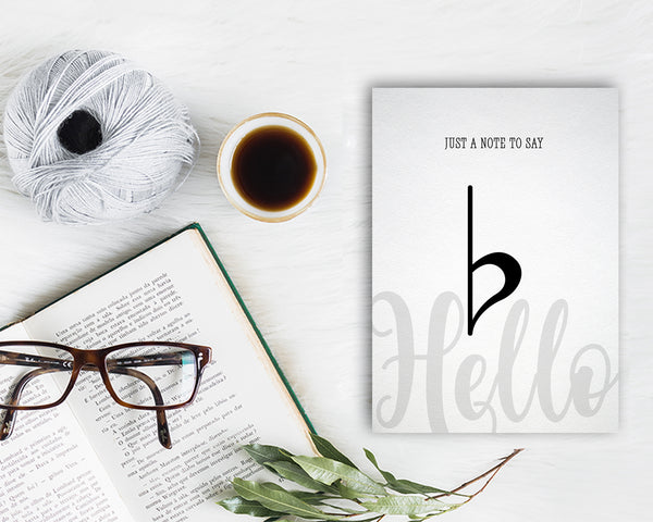 Just a note to say Hello Flat Sign Flat Sign Music Gift Ideas Customizable Greeting Card