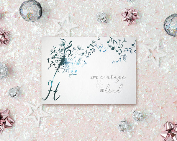 Inspiring Music Quote Letter H Symbol Have courage & be kind
