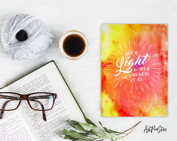 God is Ligfht in him is no darkness at all Bible Verse Customized Greeting Card