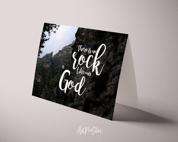 There is no rock like our God Bible Verse Customized Greeting Card