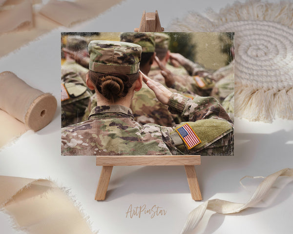 American Soldiers Salute US Army Military Veterans Day Custom Holiday Greeting Cards