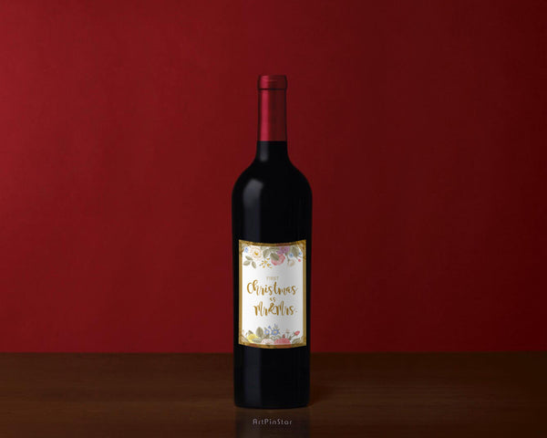First Christmas as Mr and Mrs Holiday Customizable Label