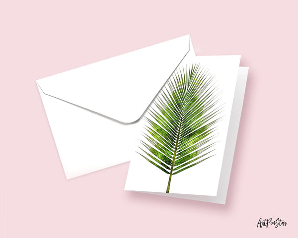 The Coconut Palm Leaves Watercolor Botanical Garden Customized Greeting Card