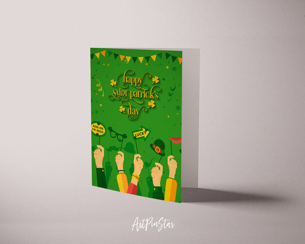 Kiss me I'm Irish Lucky St. Patricks Day Personalized Gifts Card - ArtPinStar.com