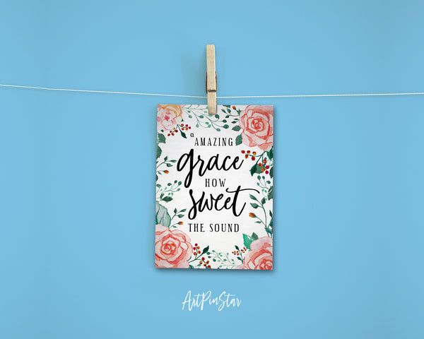Amazing grace how sweet the sound Hymn Quote Customized Greeting Cards