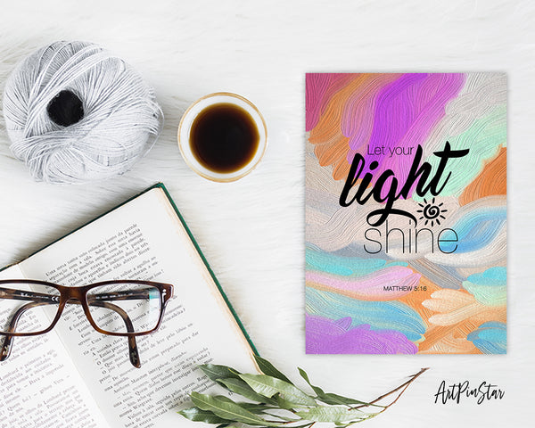 Let your light shine Matthew 5:16 Bible Verse Customized Greeting Card