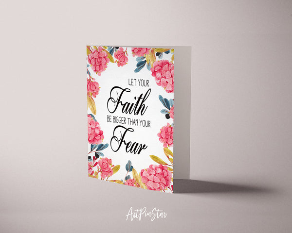 Let your Faith be bigger than your fear Bible Verse Customized Greeting Card