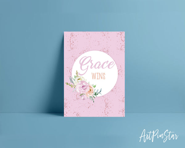 Grace wins Bible Verse Customized Greeting Card