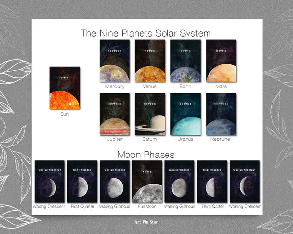 Moon Moon Phases Watercolor Galaxy Space Customizable Greeting Card