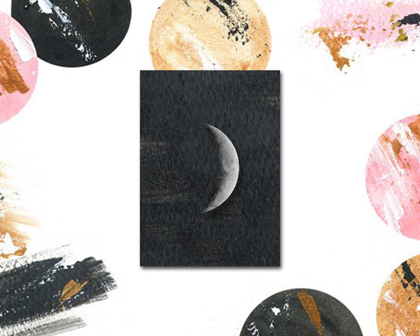 Waxing Crescent Moon Phases Customizable Greeting Card