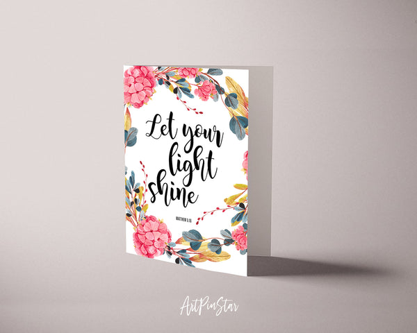 Let your light shine Bible Verse Customized Greeting Card