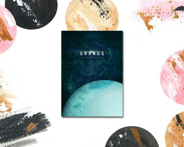 Uranus Planet Orbiting Stars Solar System Customizable Greeting Card