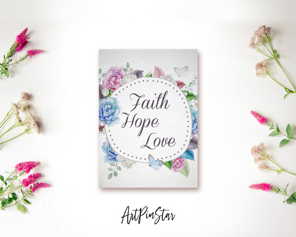 Faith Hope Love Bible Verse Customized Greeting Card