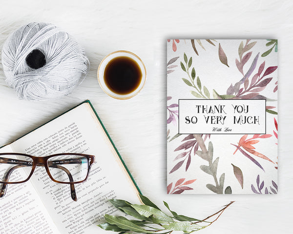 Thank you so ery much with love Messages Note Cards