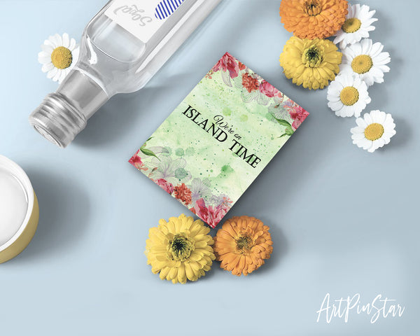 We're on island time Happiness Quote Customized Greeting Cards
