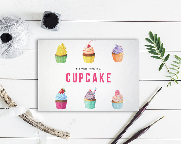 All you need is a cupcake Food Customized Gift Cards