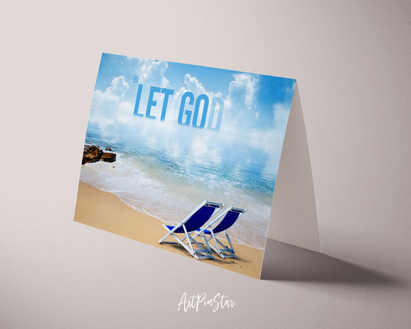 Let go and let Bible Verse Customized Greeting Card