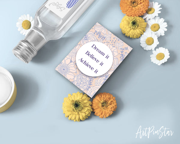 Dream it Believe it Achieve it Tony Robbins Inspirational Quote Customized Greeting Cards