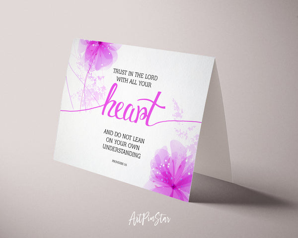 Trust in the Lord with all your Heart Proverbs 3:5 Bible Verse Customized Greeting Card