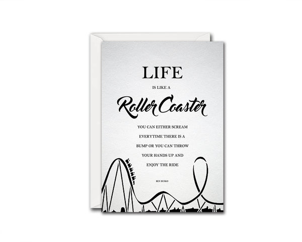 Life is like a roller coaster Wisdom Quote Customized Greeting Cards