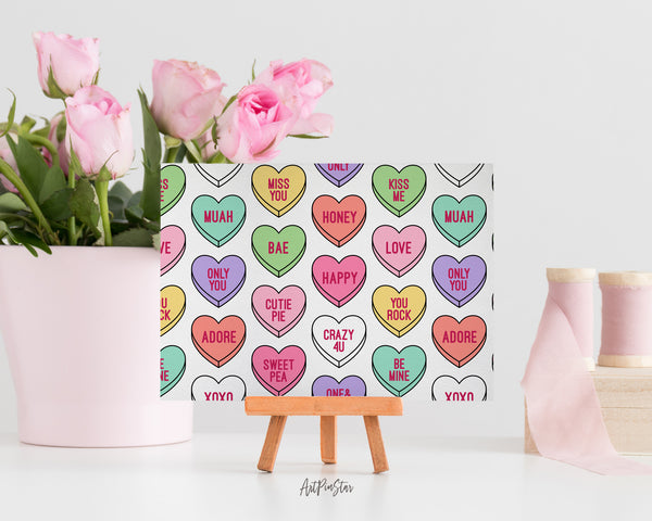 Valentine’s Day Sweets Heart Candy Customized Greeting Card