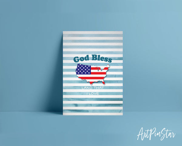 God bless America land that I love Bible Verse Customized Greeting Card