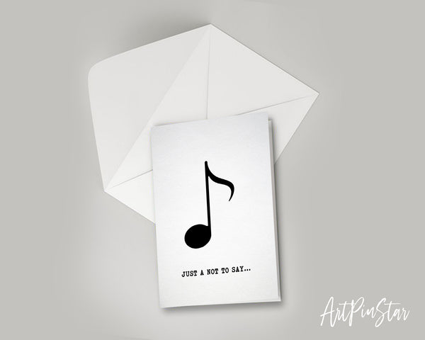 Just a little note to say Eighth Note Eighth Note Music Gift Ideas Customizable Greeting Card