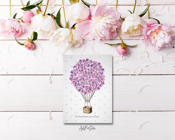 On the places you will go Flower Quote Customized Gift Cards